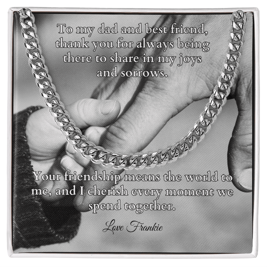 Shop our cuban link chain to my dad and best friend featuring the Stainless Steel style option from MySisterIsASurvivor.