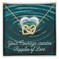 Your Courage Creates Ripples Of Love: Interlocking Hearts Necklace - Mental Health Gift, Self-Love, Anxiety, PTSD Support