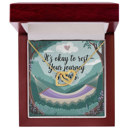 Shop our premium its okay to rest interlocking hearts necklace from MySisterIsASurvivor.