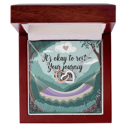 Shop our premium its okay to rest interlocking hearts necklace from MySisterIsASurvivor.