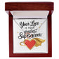 Your Love Is Your Greatest Superpower: Interlocking Hearts Necklace - Mental Health Gift, Self-Love, Anxiety, PTSD Support