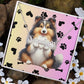 Shetland Sheepdog Dog - Personalized Name Necklace W/Paw Print Symbol - Custom Therapy Animal Jewelry & Keepsake