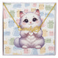 Turkish Van Cat - Personalized Name Necklace + Paw Print