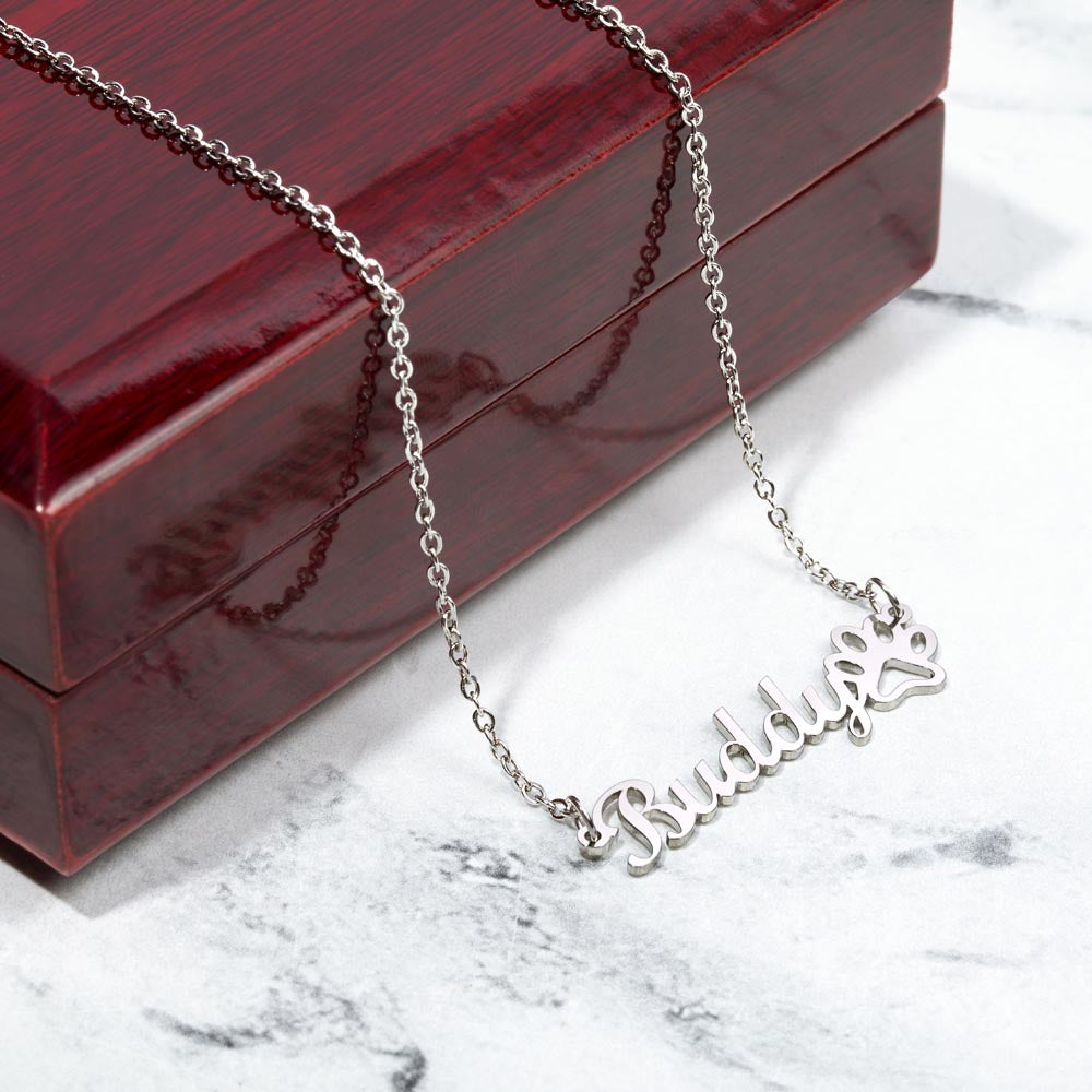 West Highland White Terrier Dog - Personalized Name Necklace W/Paw Print Symbol - Custom Therapy Animal Jewelry & Keepsake