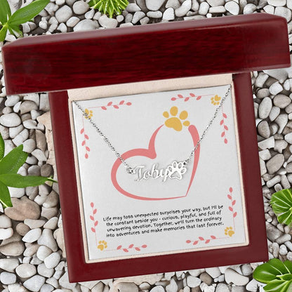 Shop our life may toss paw print name necklace featuring the 18k Yellow Gold Finish style option from MySisterIsASurvivor.