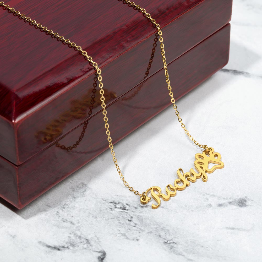 West Highland White Terrier Dog - Personalized Name Necklace W/Paw Print Symbol - Custom Therapy Animal Jewelry & Keepsake