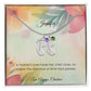 A Mother's Love Holds Her Child Close - Engraved Baby Feet Necklace with Birthstone