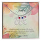 A Mother's Spirit Is Woven into Every Moment - Engraved Baby Feet Necklace with Birthstone