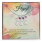 Engraved Baby Feet Necklace with Birthstone – Every Day of Motherhood: Filled with Love & Laughter | Gift for New Moms