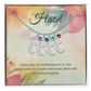 Engraved Baby Feet Necklace with Birthstone – Every Day of Motherhood: Filled with Love & Laughter | Gift for New Moms