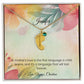A Mother's Love Is the First Language - Engraved Baby Feet Necklace with Birthstone