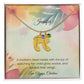 A Mother's Heart Beats with the Joy - Engraved Baby Feet Necklace with Birthstone