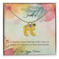 A Mother's Love Holds Her Child Close - Engraved Baby Feet Necklace with Birthstone