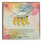 A Mother's Love Shines Brighter Than the Stars - Engraved Baby Feet Necklace with Birthstone