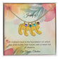 A Mother's Love Is the Foundation - Engraved Baby Feet Necklace with Birthstone