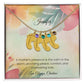 A Mother's Presence Is the Calm in the Storm - Engraved Baby Feet Necklace with Birthstone