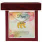 Engraved Baby Feet Necklace with Birthstone – Silent Guardians: A Mother's Unconditional Love & Devotion | Gift for New Moms
