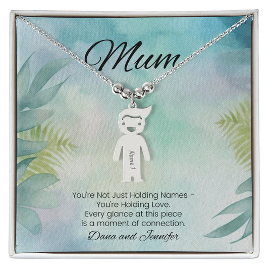 You're Not Just Holding Names - Engraved Kids Charm Necklace for Mom