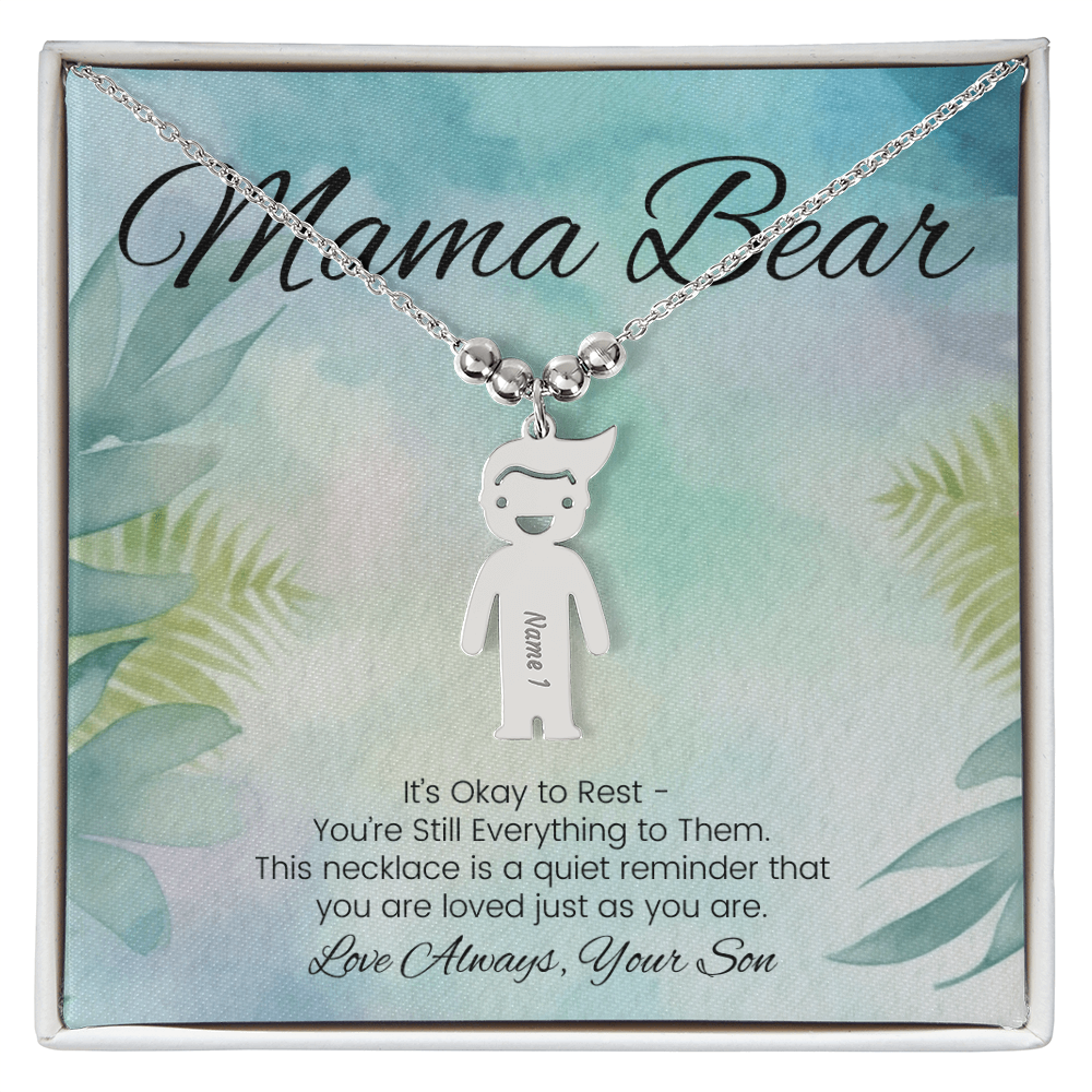 Encouragement jewelry for women – engraved necklace reading “It’s Okay to Rest, You’re Still Everything to Them”