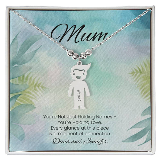 You’re not just holding names engraved kids charm necklace sentimental personalized gift for mom - MySisterIsASurvivor