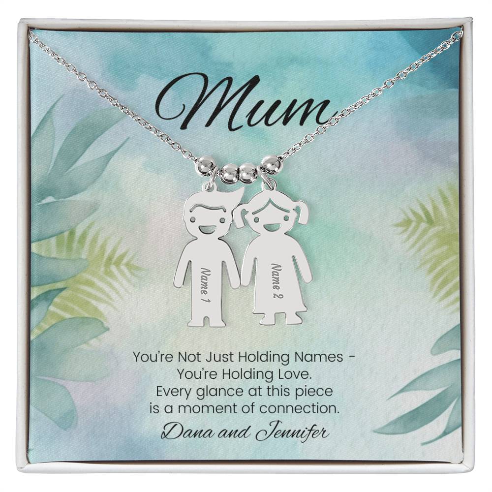 You’re not just holding names engraved kids charm necklace sentimental personalized gift for mom - MySisterIsASurvivor