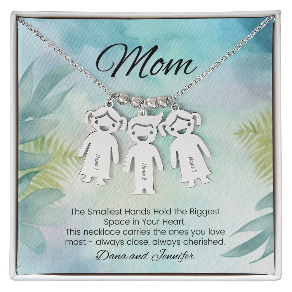 Smallest hands hold biggest space engraved baby keepsake necklace personalized mom gift - MySisterIsASurvivor
