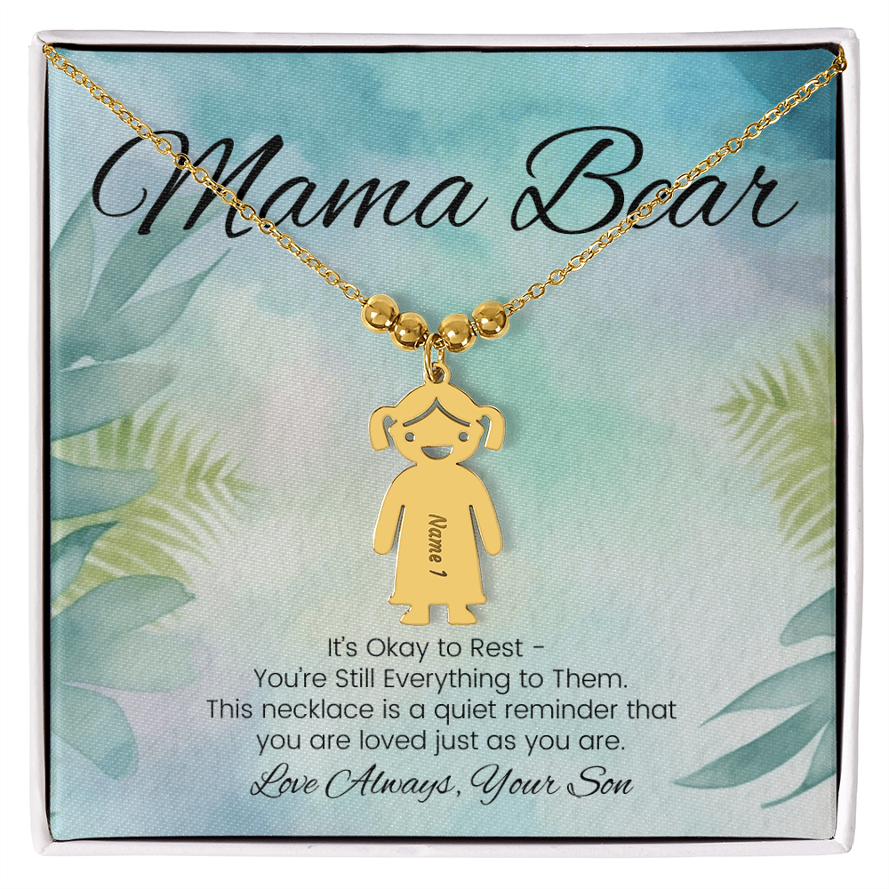 Encouragement jewelry for women – engraved necklace reading “It’s Okay to Rest, You’re Still Everything to Them”