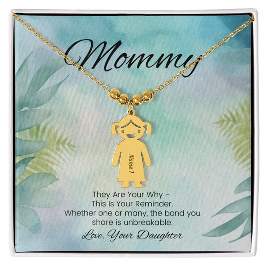 They Are Your Why - Engraved Kids Charm Necklace for Mom or Grandma