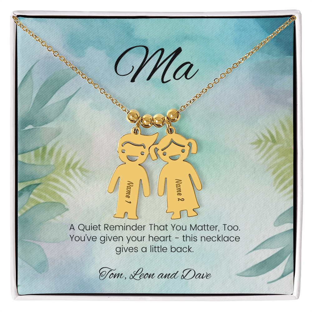 Sentimental mom necklace – engraved with a quiet reminder that you matter too