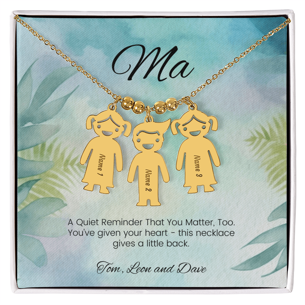 Sentimental mom necklace – engraved with a quiet reminder that you matter too