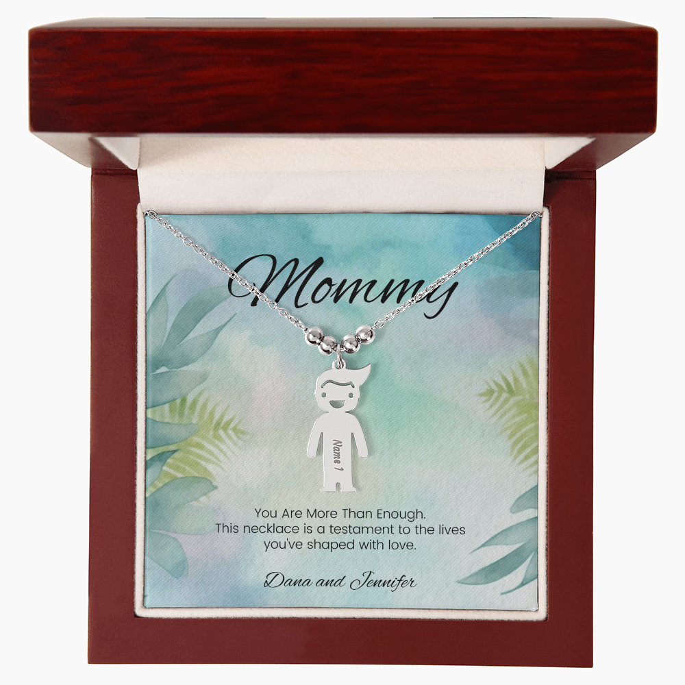 Mental health necklace – personalized name jewelry engraved with “You Are More Than Enough”
