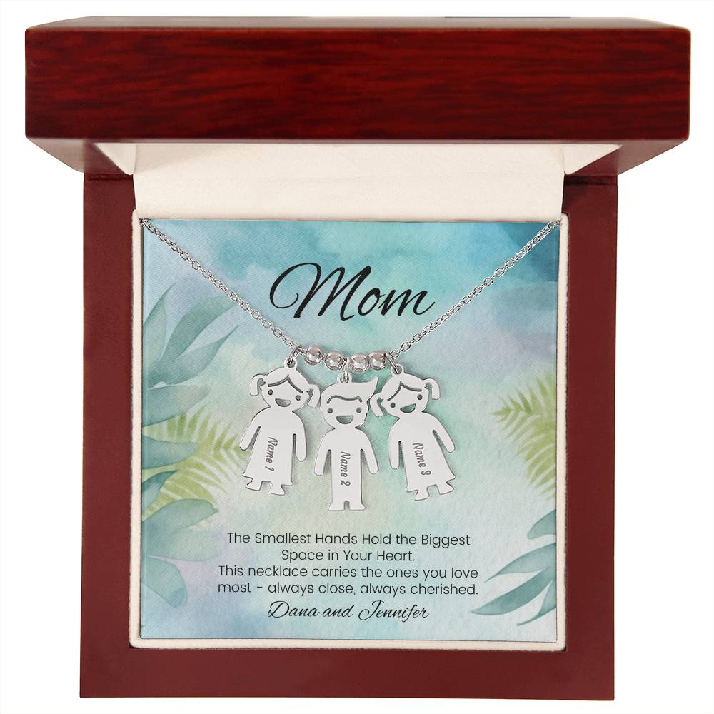 Smallest hands hold biggest space engraved baby keepsake necklace personalized mom gift - MySisterIsASurvivor