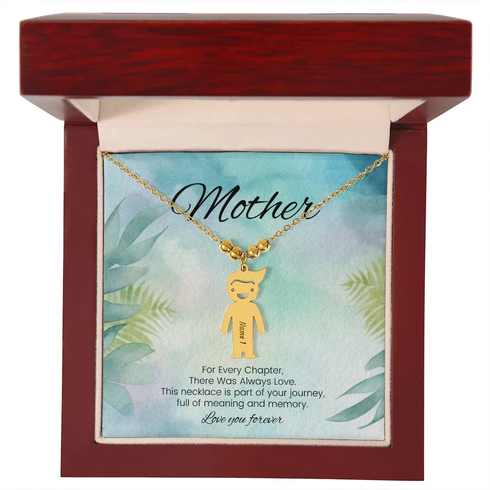 For Every Chapter - Engraved Kids Charm Necklace for Mom or Grandma