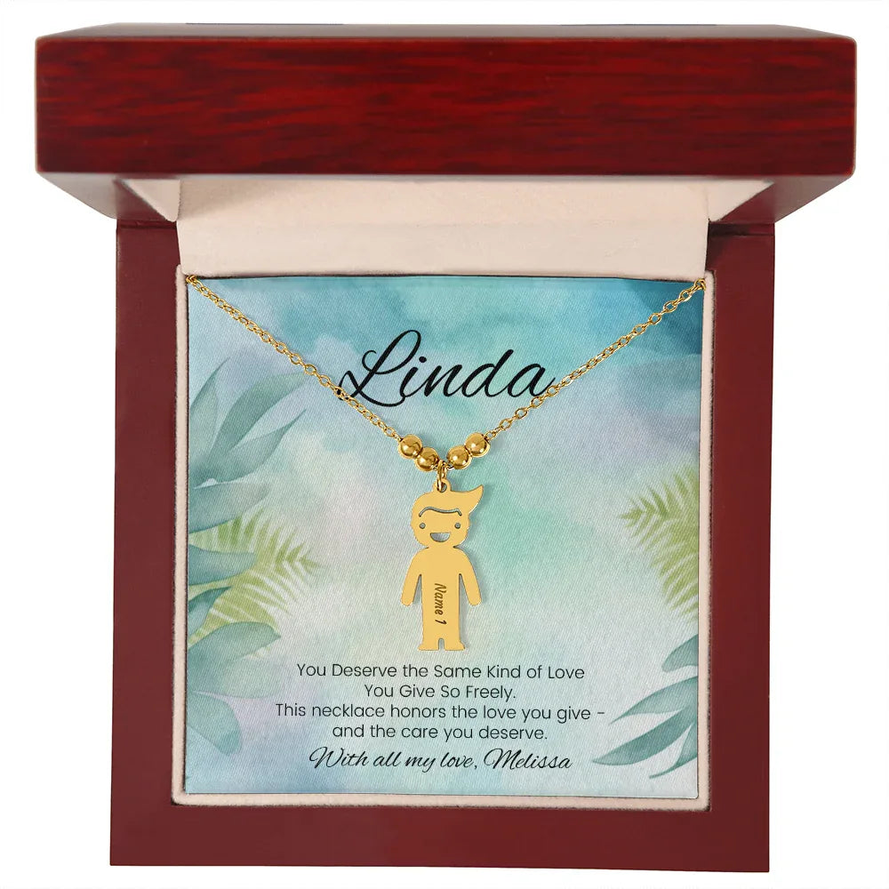 You Deserve The Same - Engraved Kids Charm Necklace for Mom or Grandma