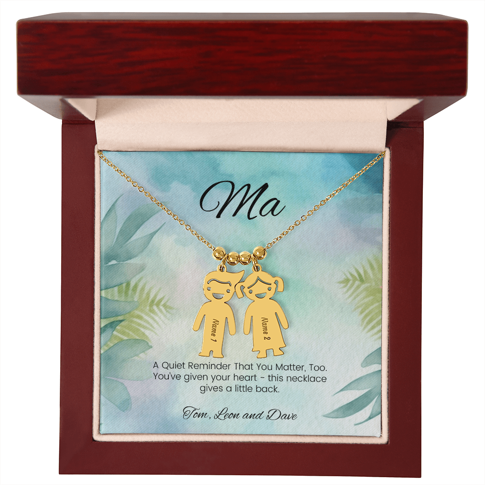 Sentimental mom necklace – engraved with a quiet reminder that you matter too