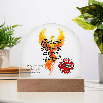 Rest And Recovery Are Part Of The Job Firefighter Resilience Decor Plaque