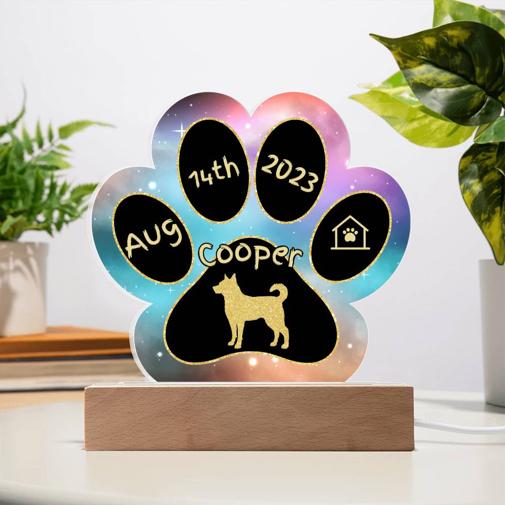Norwegian Lundehund - Personalized Dog Gotcha Day 7" Acrylic Paw Print Plaque