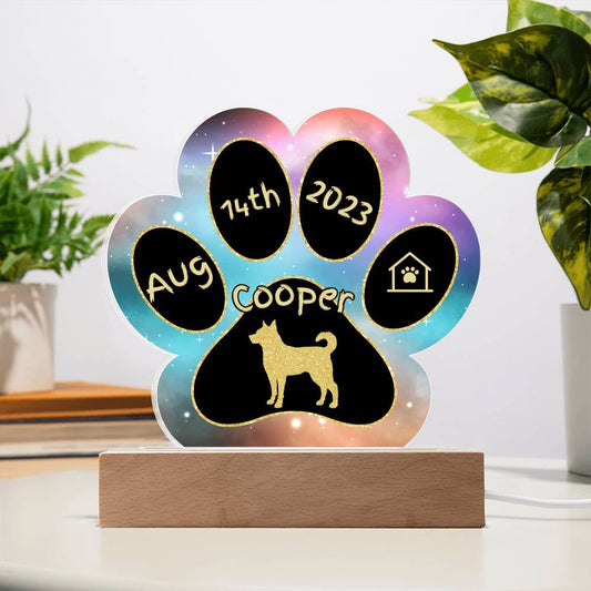 7" Acrylic Paw Print Plaque - Norwegian Lundehund - Custom Gotcha Day Plaque for Unique Dog Breed, Personalized Rare Dog Lover Gift