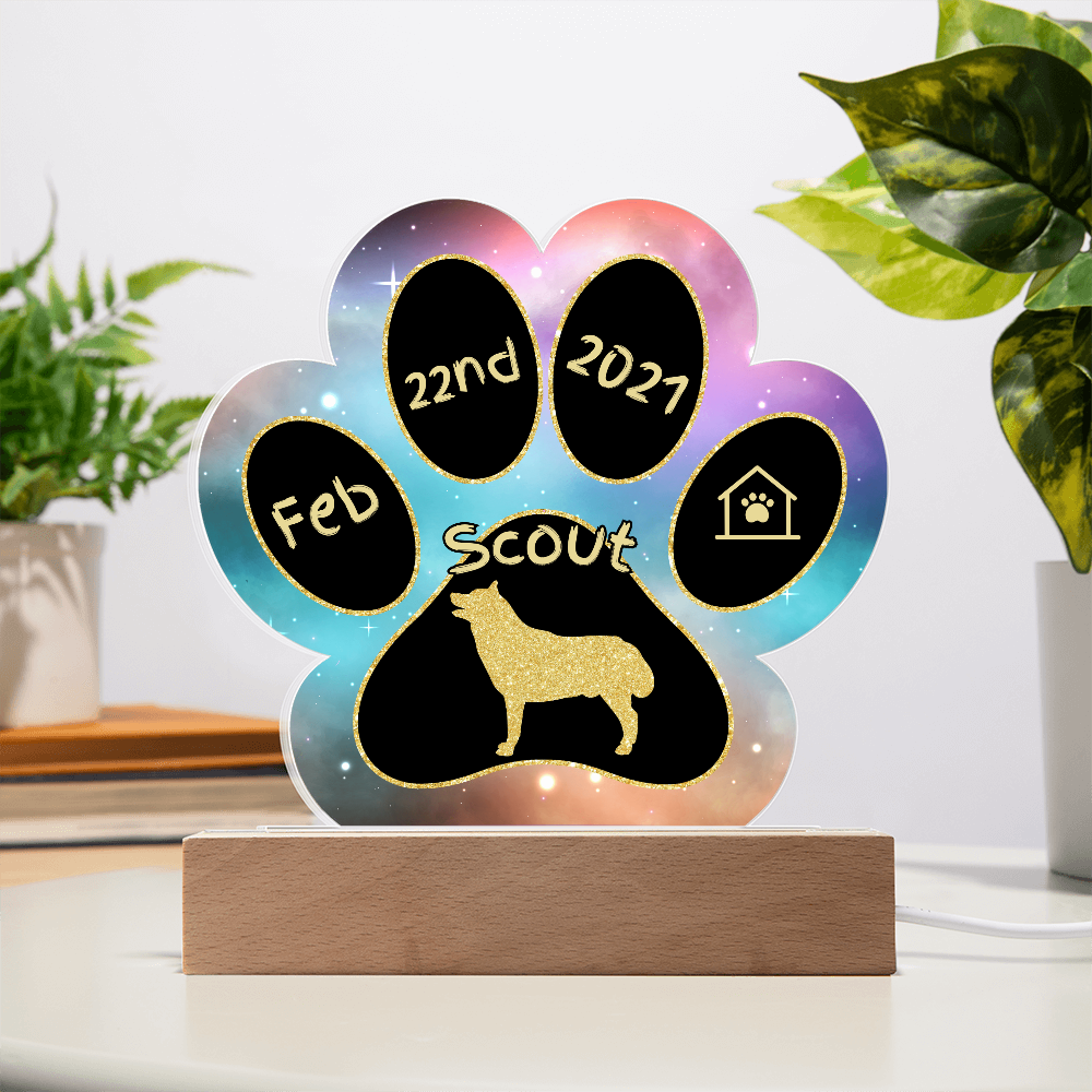 Husky - Personalized Dog Gotcha Day 7" Acrylic Paw Print Plaque