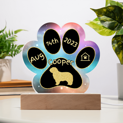Komondor - Personalized Dog Gotcha Day 7" Acrylic Paw Print Plaque