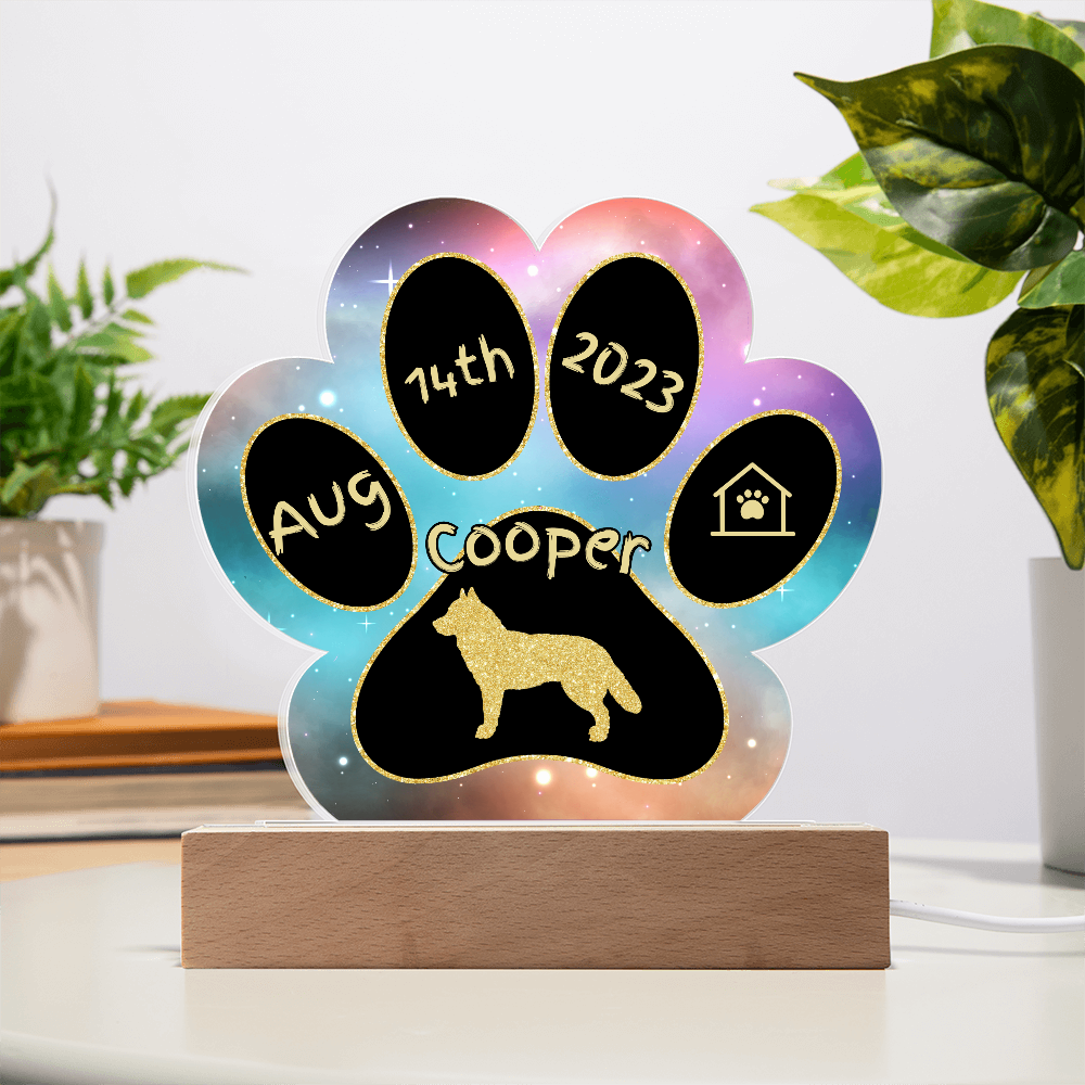 Alaskan Husky  - Personalized Dog Gotcha Day 7" Acrylic Paw Print Plaque