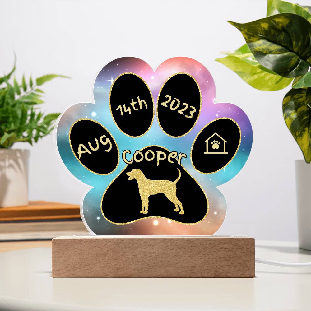 Rhodesian Ridgeback - Personalized Dog Gotcha Day 7" Acrylic Paw Print Plaque