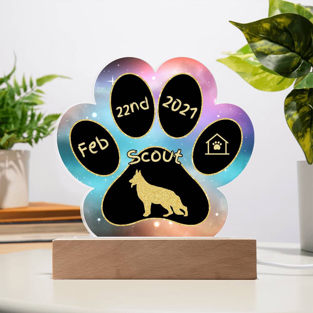 German Shepherd - Personalized Dog Gotcha Day 7" Acrylic Paw Print Plaque
