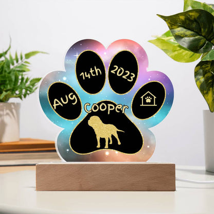 Mastiff - Personalized Dog Gotcha Day 7" Acrylic Paw Print Plaque