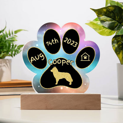 Siberian Husky - Personalized Dog Gotcha Day 7" Acrylic Paw Print Plaque
