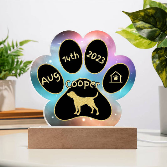 7" Acrylic Paw Print Plaque - Harrier - Personalized Dog Adoption Sign, Custom Pet Gift for Harrier Lovers, Energetic Scenthound Keepsake