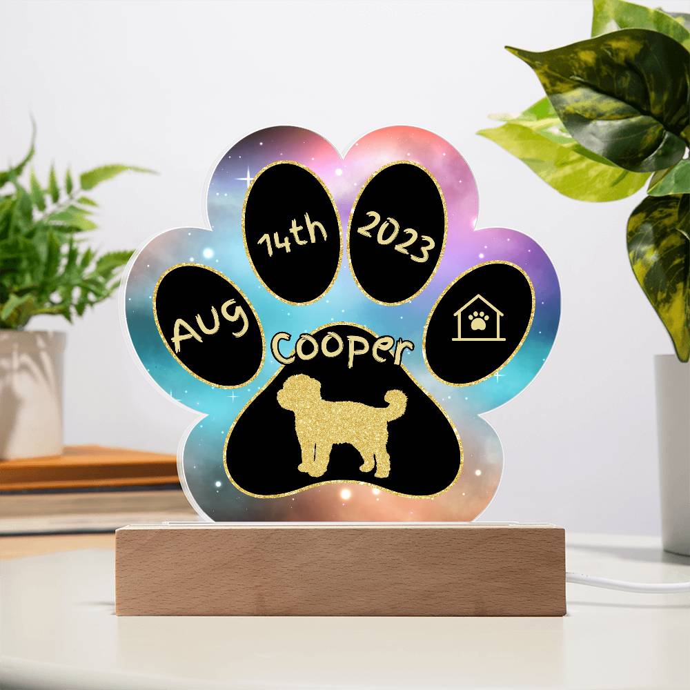 Yorkie Poo - Personalized Dog Gotcha Day 7" Acrylic Paw Print Plaque