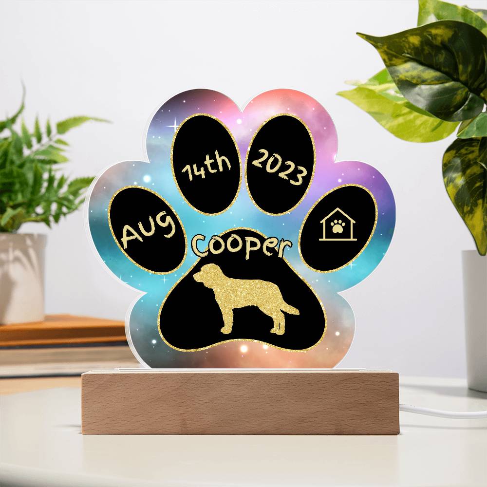 German Longhaired Pointer - Personalized Dog Gotcha Day 7" Acrylic Paw Print Plaque