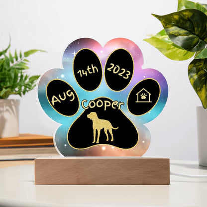 7" Acrylic Paw Print Plaque - Plott Hound - Personalized Hunting Dog Gift, Custom Gotcha Day Plaque for Loyal Tracking Breed
