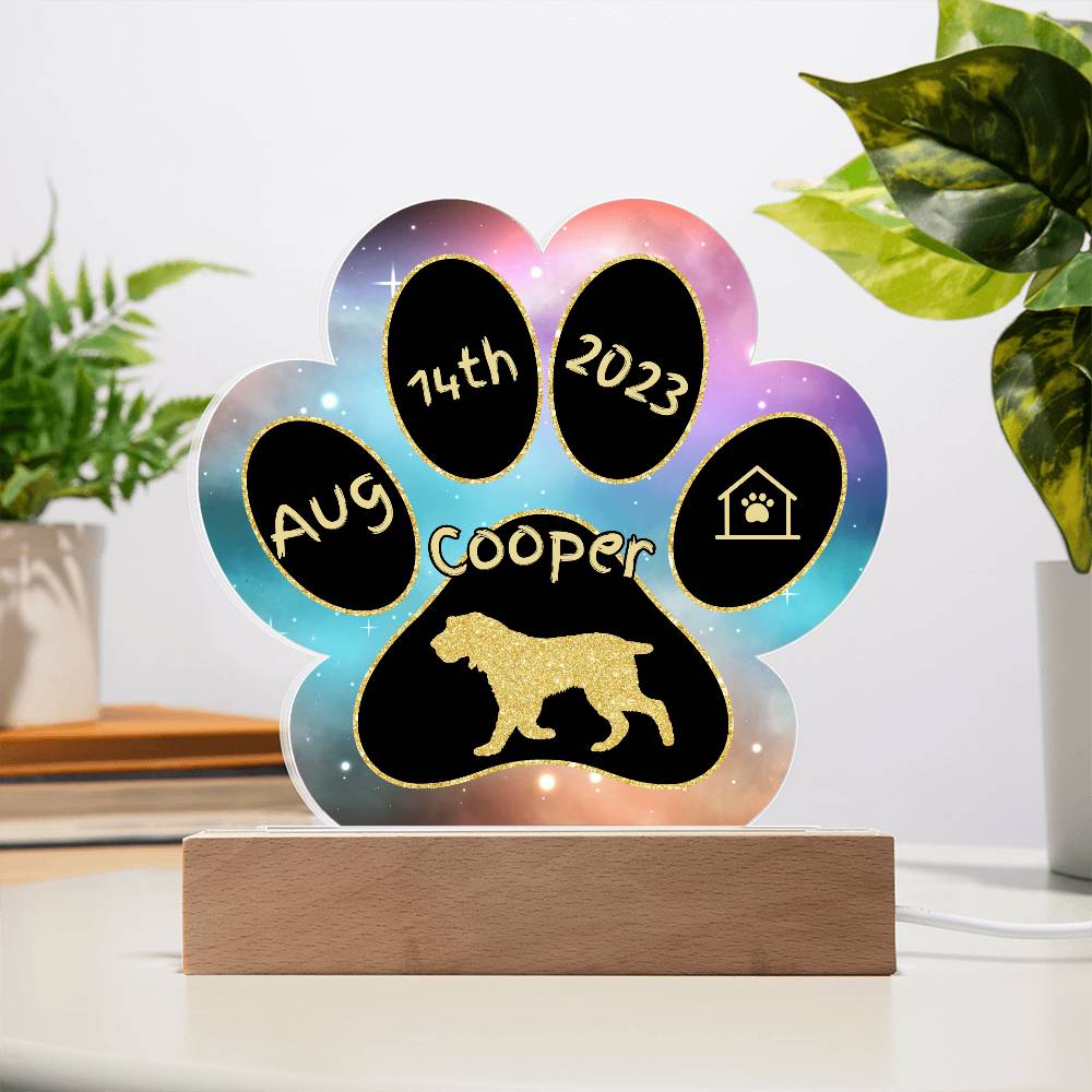 Spinone Italiano - Personalized Dog Gotcha Day 7" Acrylic Paw Print Plaque